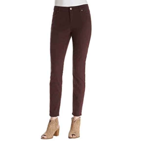 Ruff Hewn SZ 14 Avg Skinny Jeans In Burgundy NWT - Picture 1 of 2